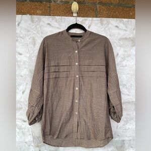 Love Binetti Balloon Sleeve Blouse:
Cottagecore Dark Academia Checkered metallic